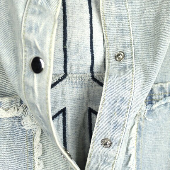 VINTAGE HAVANA MEN'S JHIRT JEAN SHIRT PEACE HAPPINESS & LOVE SIZE LARGE GRUNGE - Picture 4 of 8